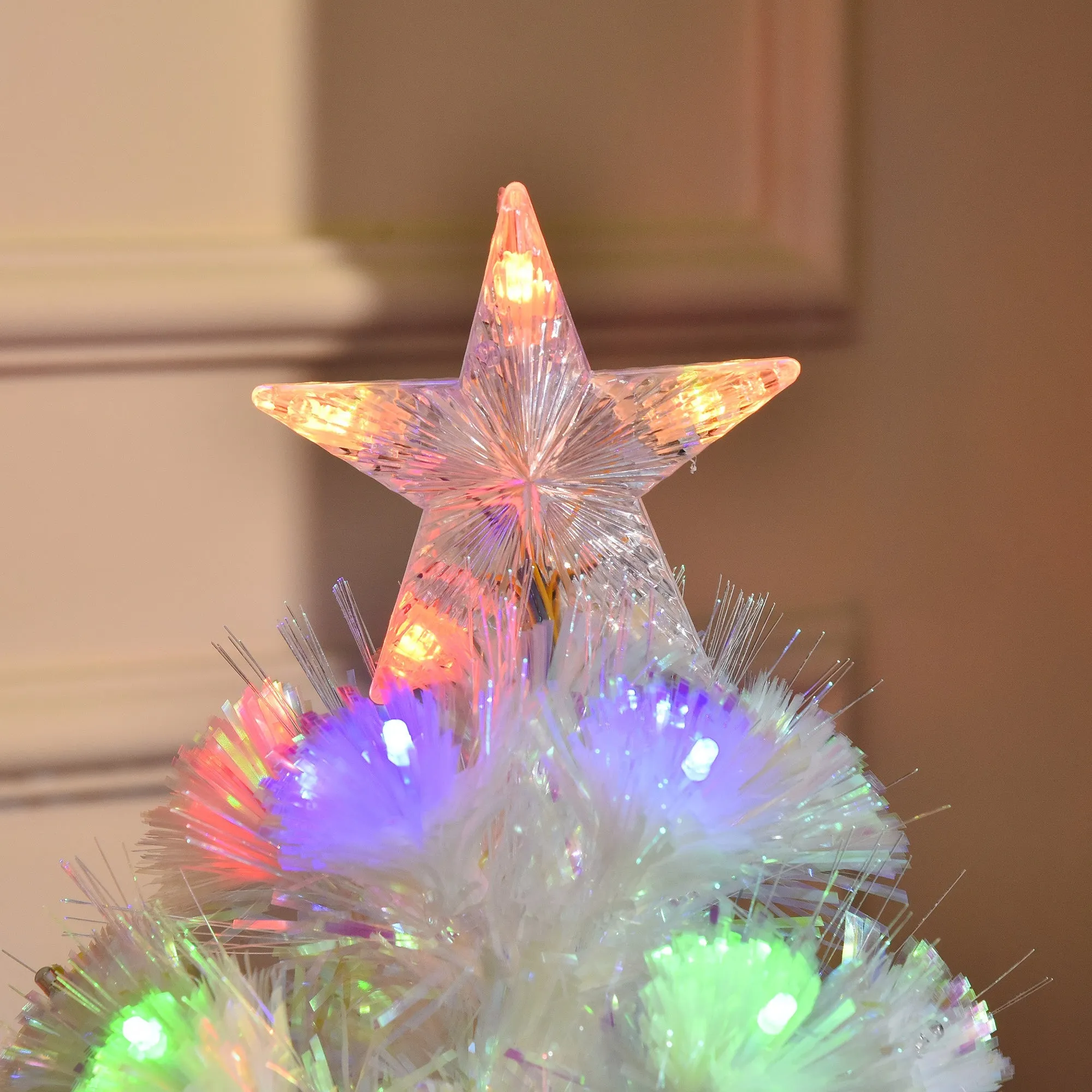 3FT Prelit Artificial Christmas Tree with Fibre Optic LED Lights Holiday Home Xmas Decoration