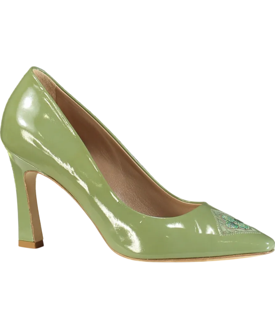 ATANA Green Fiorellini Pump In Semi-patent Leather UK 5 EU 38 