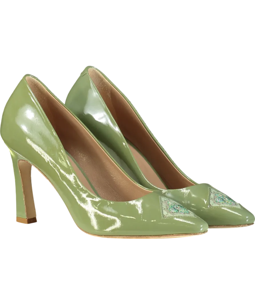 ATANA Green Fiorellini Pump In Semi-patent Leather UK 5 EU 38 