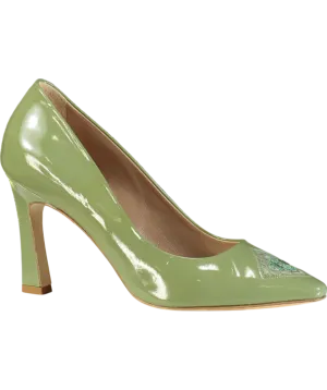 ATANA Green Fiorellini Pump In Semi-patent Leather UK 5 EU 38 