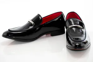 Black Patent Leather Slip-On Loafers