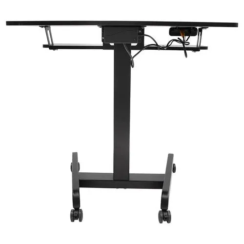 Black Rolling Electric Podium Desk Height Adjustable with Wheels for Office Home