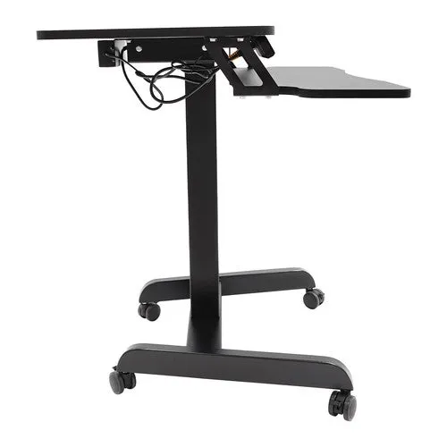 Black Rolling Electric Podium Desk Height Adjustable with Wheels for Office Home