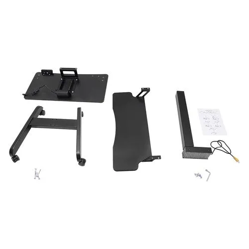 Black Rolling Electric Podium Desk Height Adjustable with Wheels for Office Home
