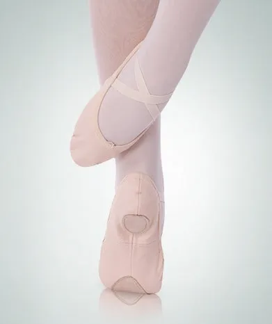 Body Wrappers Child totalSTRETCH Peach Low Front Vamp Canvas Ballet Slipper