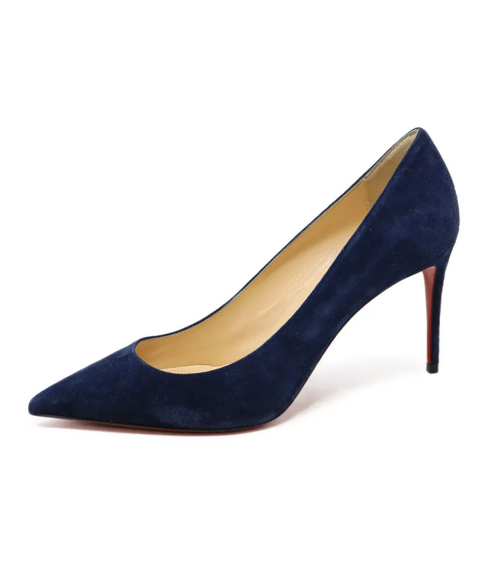 Christian Louboutin Blue Navy Suede Heels sz 8