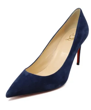 Christian Louboutin Blue Navy Suede Heels sz 8