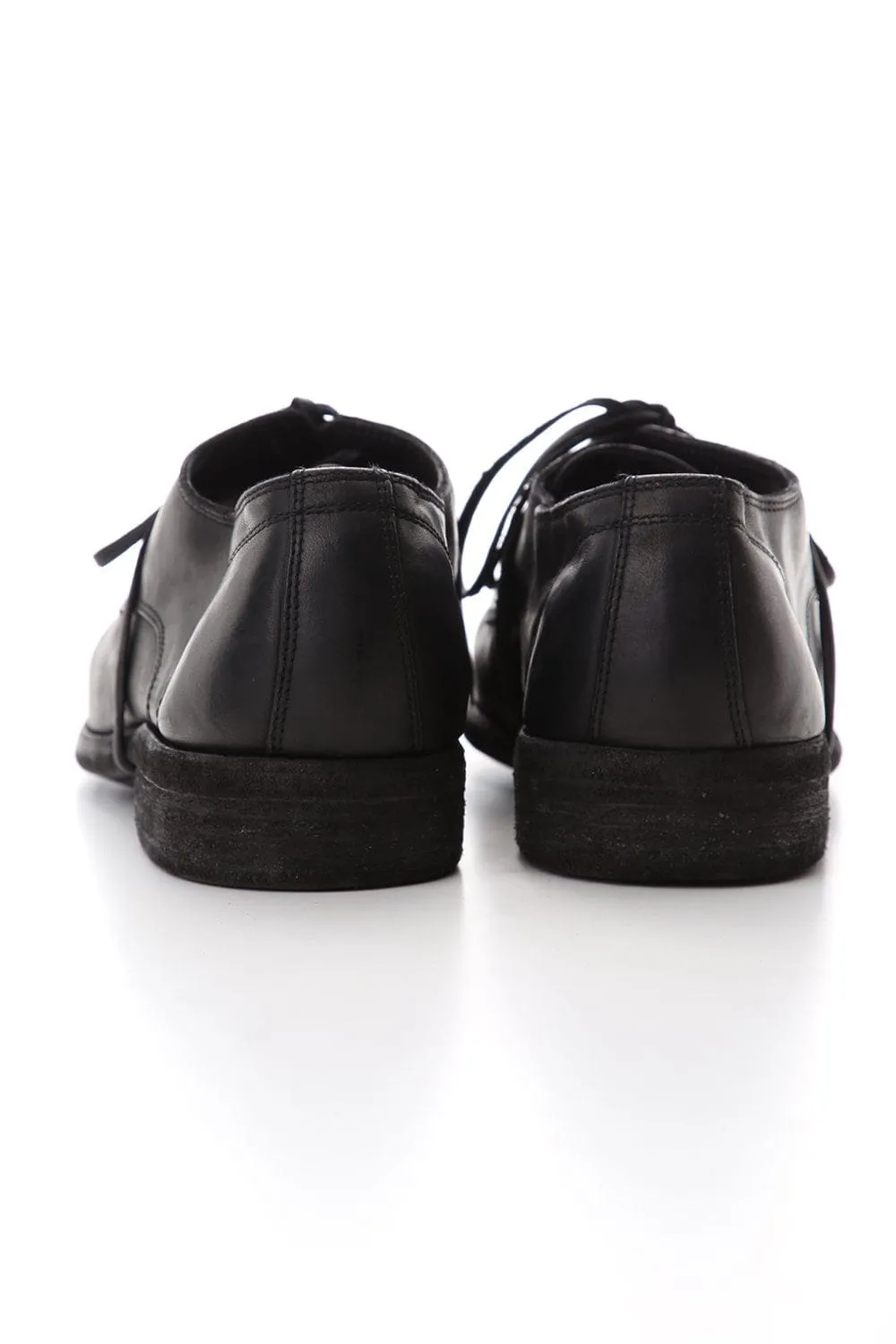 Classic Derby Shoes Laced Up Single Sole - Horse Full Grain - 992X Black