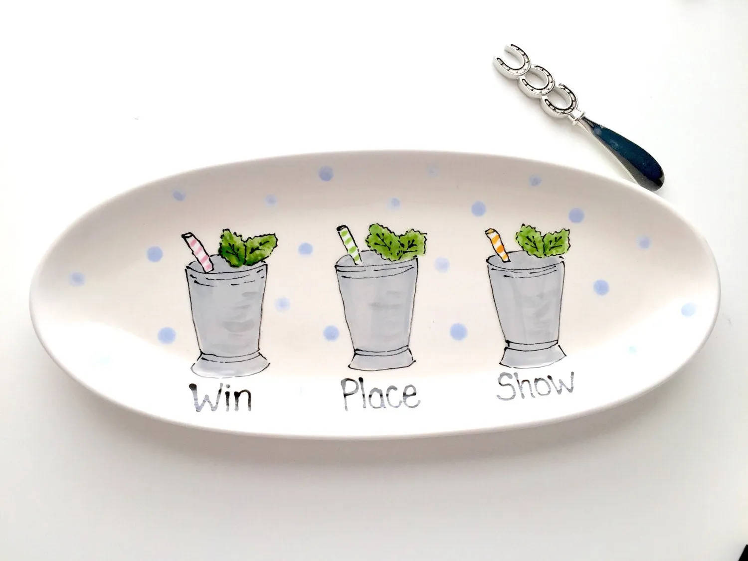 Classic oval Mint Julep Kentucky Derby Platter
