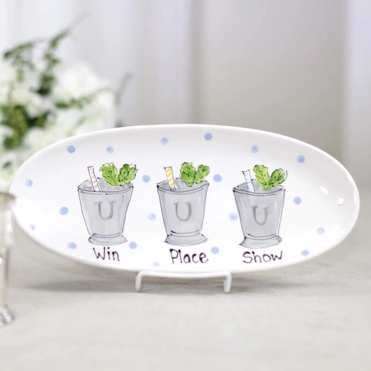 Classic oval Mint Julep Kentucky Derby Platter