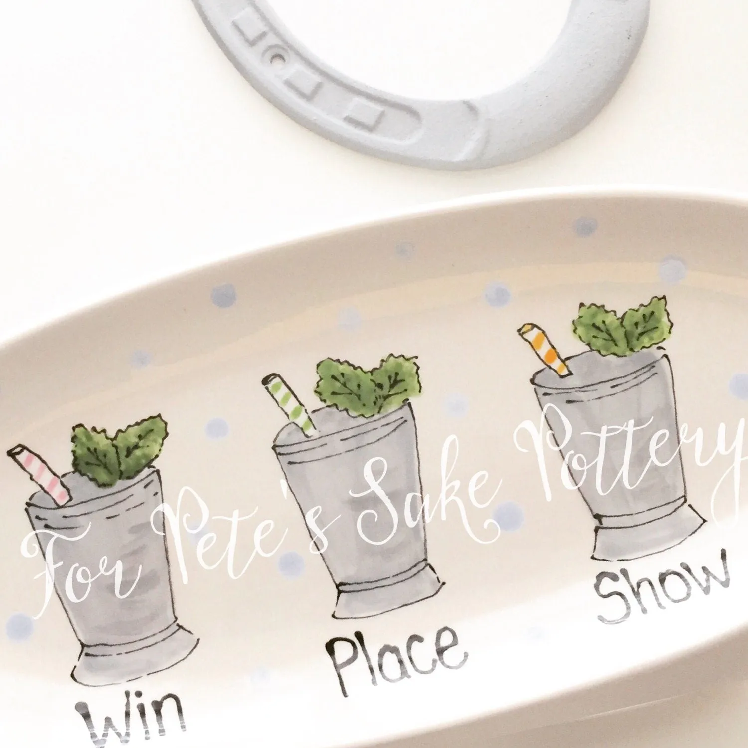 Classic oval Mint Julep Kentucky Derby Platter