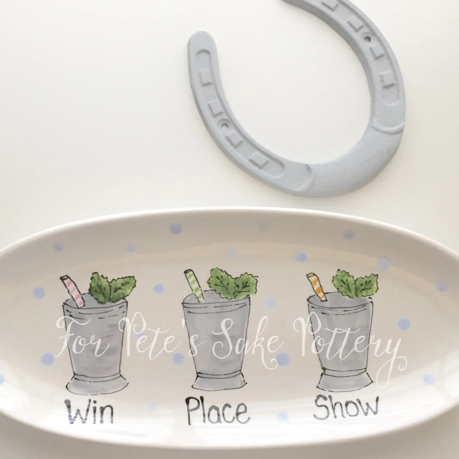 Classic oval Mint Julep Kentucky Derby Platter