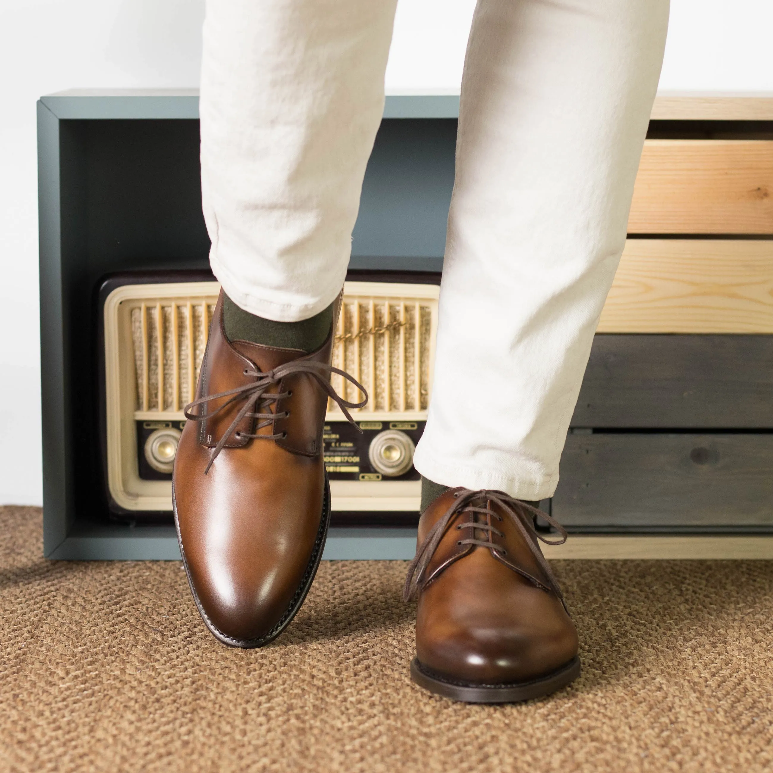 DapperFam Vero in Brown Men's Italian Leather Derby