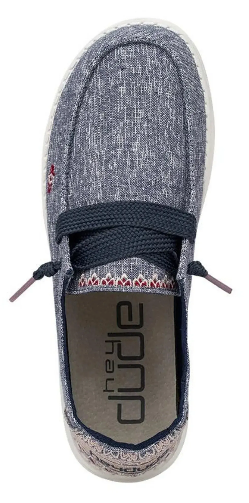 Dude Womens Wendy Flora Chambray Shoes - Iris Blue