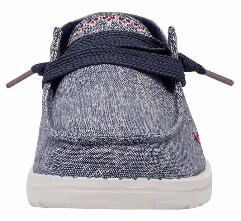 Dude Womens Wendy Flora Chambray Shoes - Iris Blue