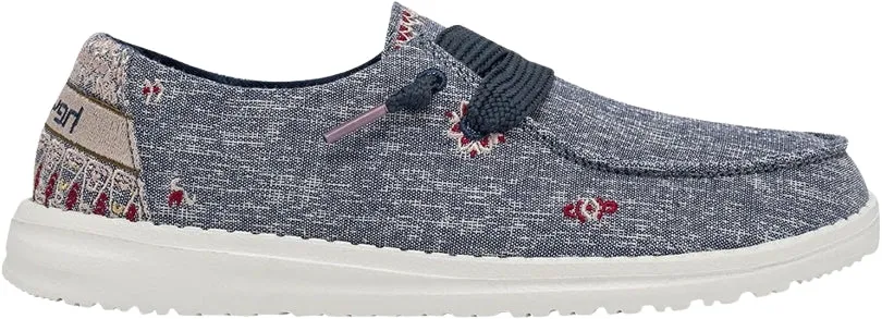 Dude Womens Wendy Flora Chambray Shoes - Iris Blue