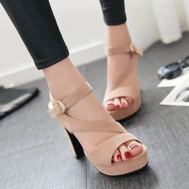 Fashion High Heels Suede Platform Prom Party Sandals