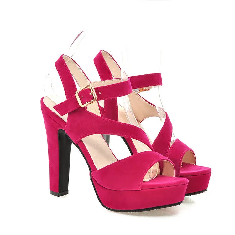 Fashion High Heels Suede Platform Prom Party Sandals