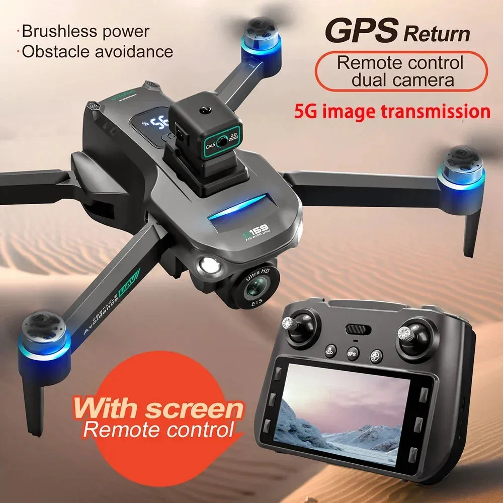Foldable 8K EIS Dual Camera Drone with 5G FPV Transmission, Omnidirectional Obstacle Avoidance & GPS  260g Lightweight Quadcopter for Aerial Photography (28-Min Flight, 4K/8K HD)