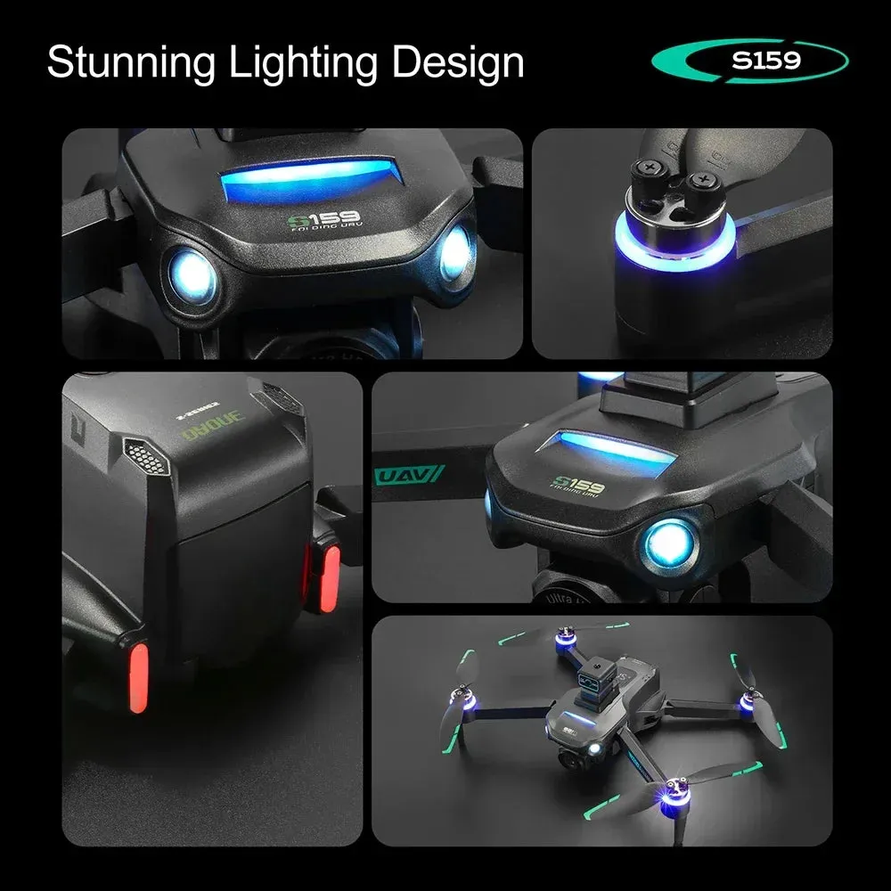 Foldable 8K EIS Dual Camera Drone with 5G FPV Transmission, Omnidirectional Obstacle Avoidance & GPS  260g Lightweight Quadcopter for Aerial Photography (28-Min Flight, 4K/8K HD)