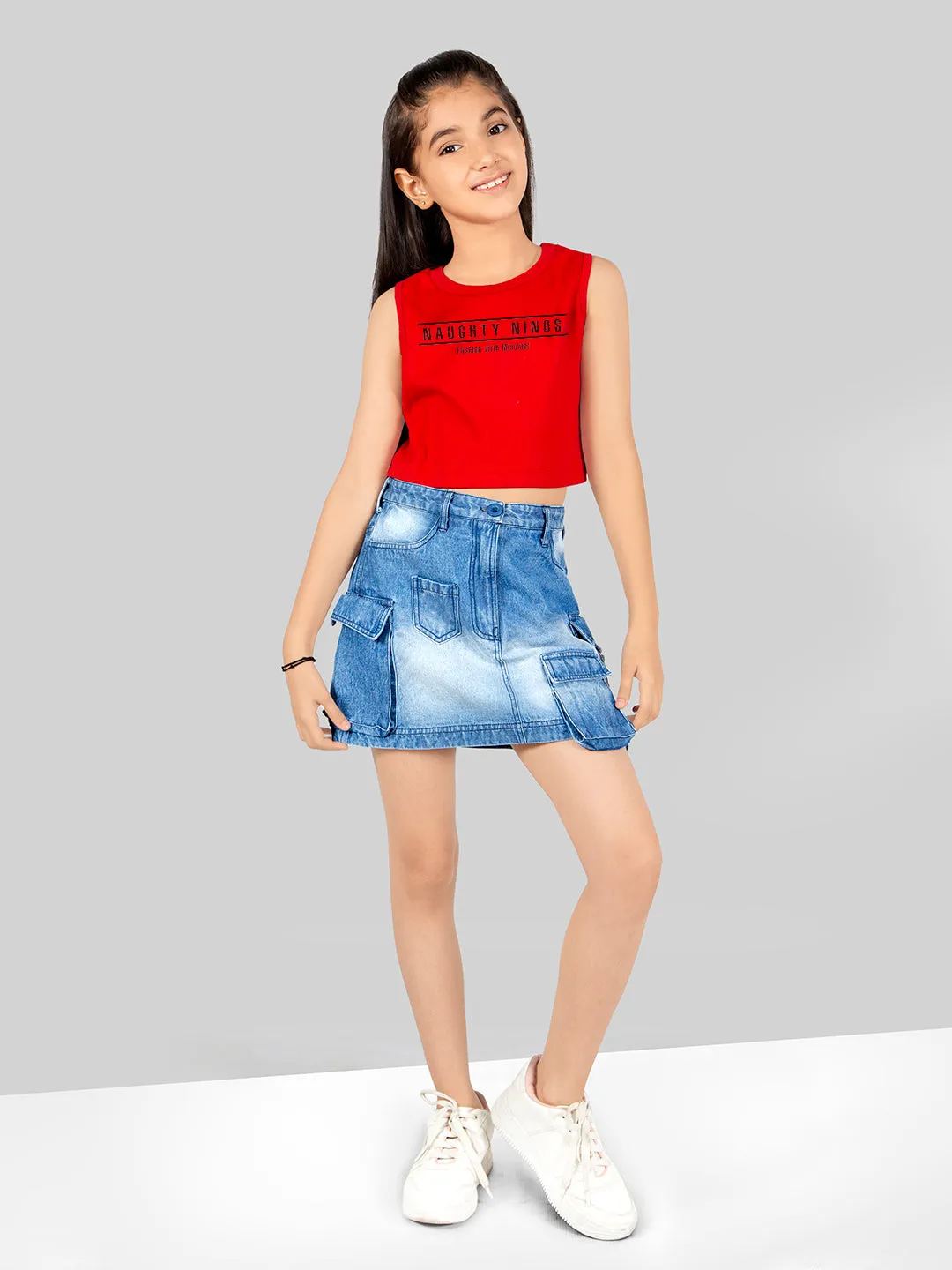 Girls Cotton Cargo Skirts