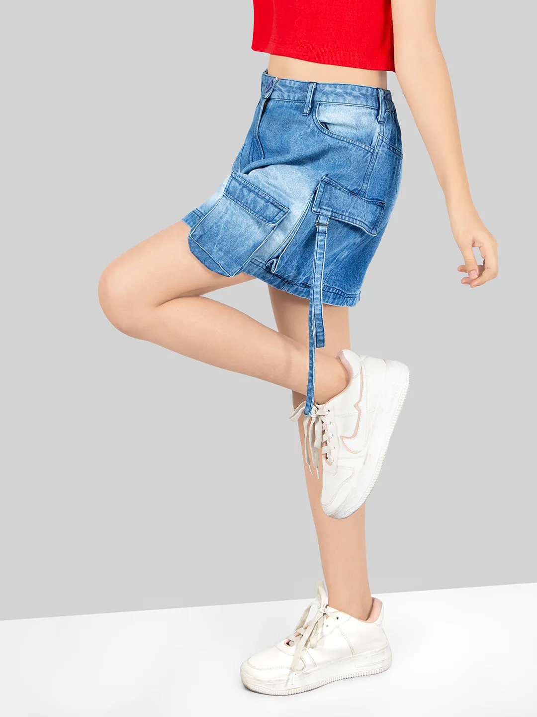 Girls Cotton Cargo Skirts