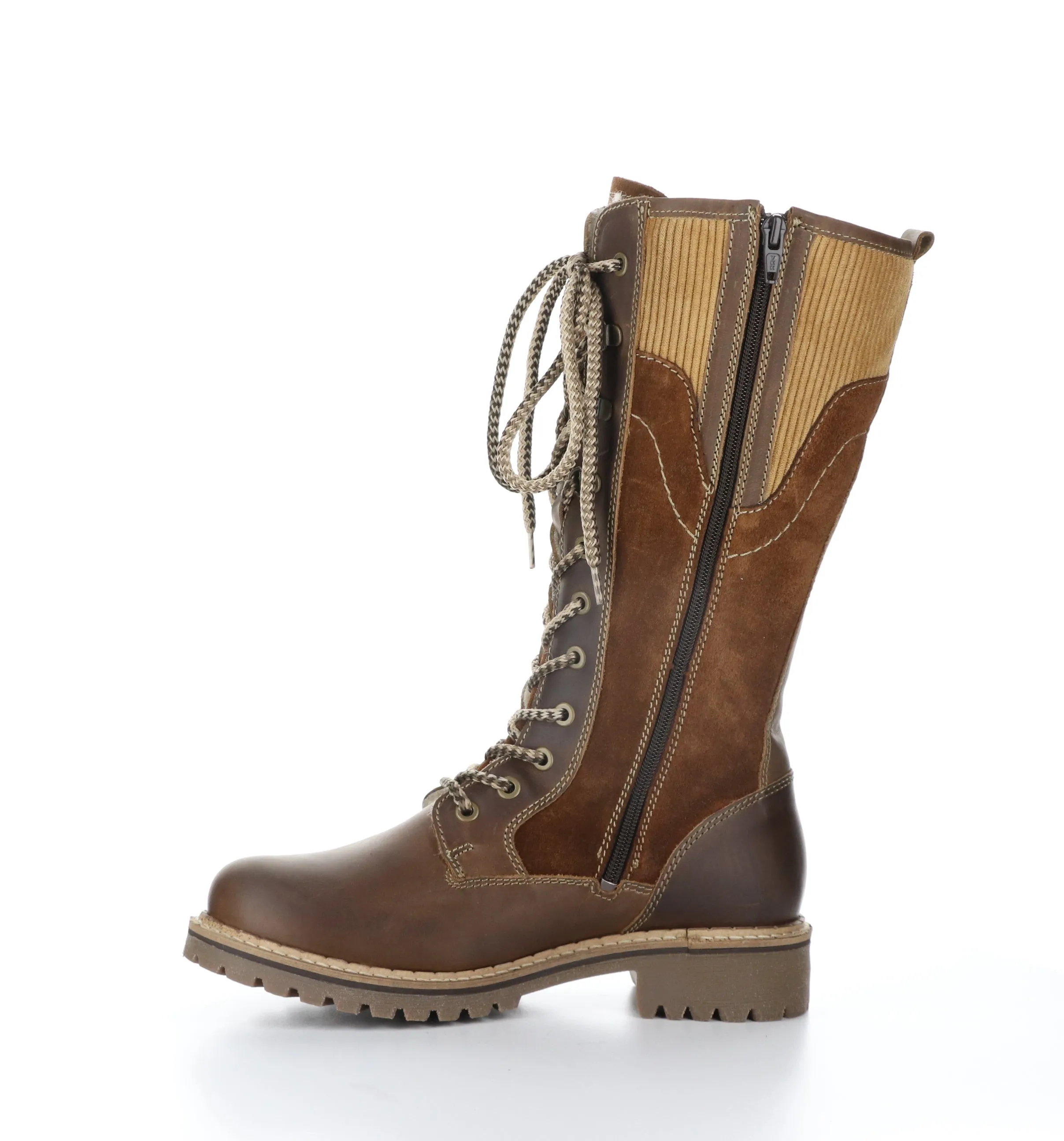 HARRISON Camel/Nut/Camel Zip Up Boots