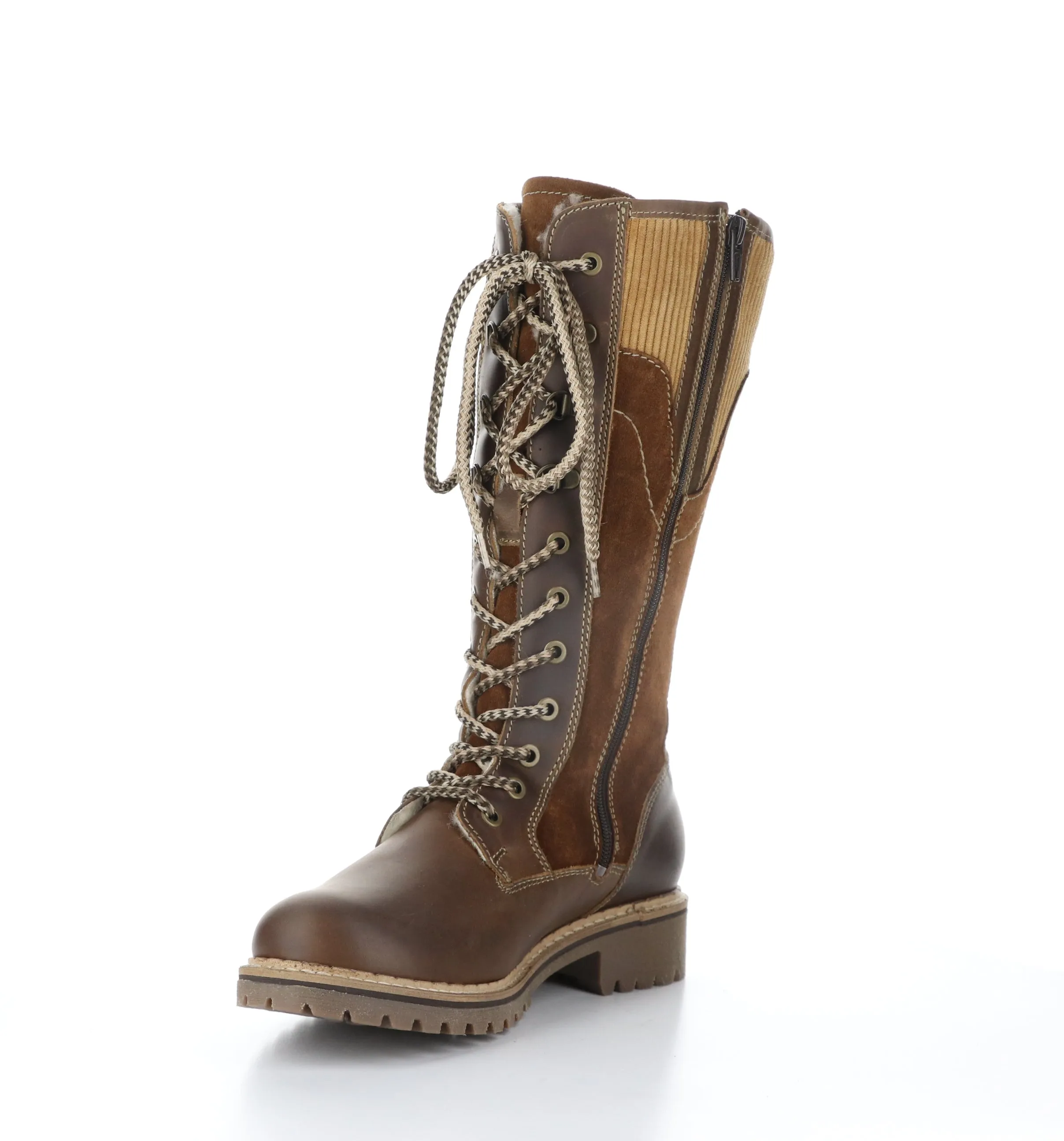 HARRISON Camel/Nut/Camel Zip Up Boots