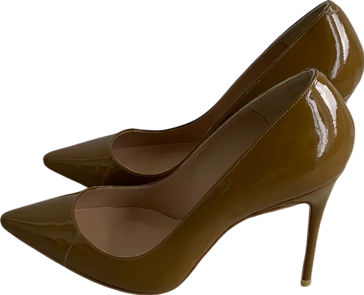 House of CB Brown Paris 4 Patent Leather Pointy Toe Heels UK 8 EU 41 