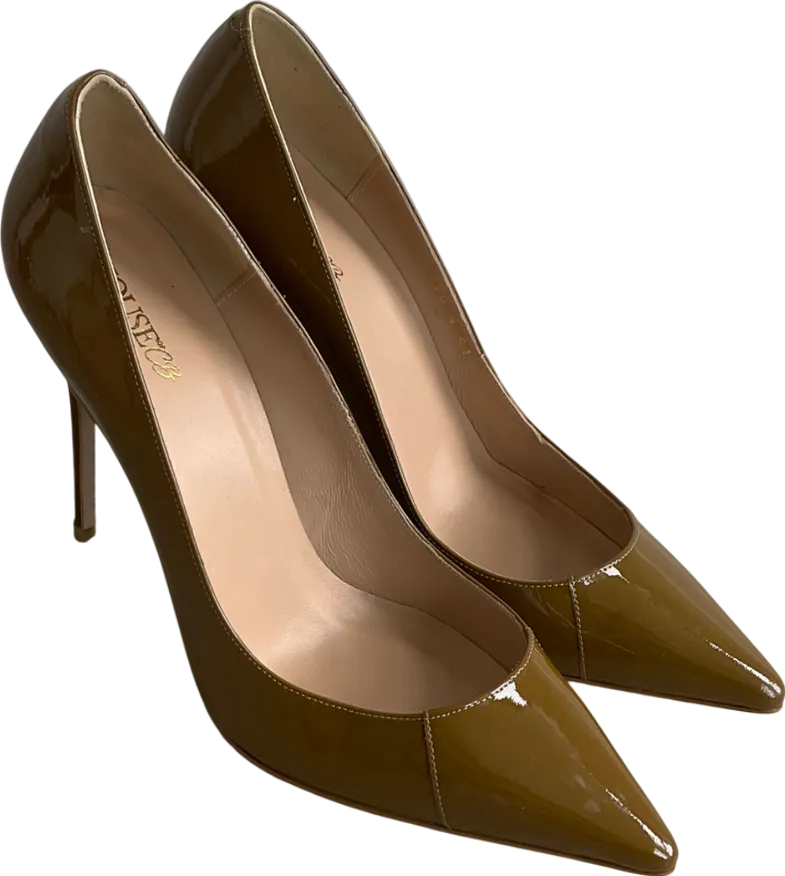 House of CB Brown Paris 4 Patent Leather Pointy Toe Heels UK 8 EU 41 