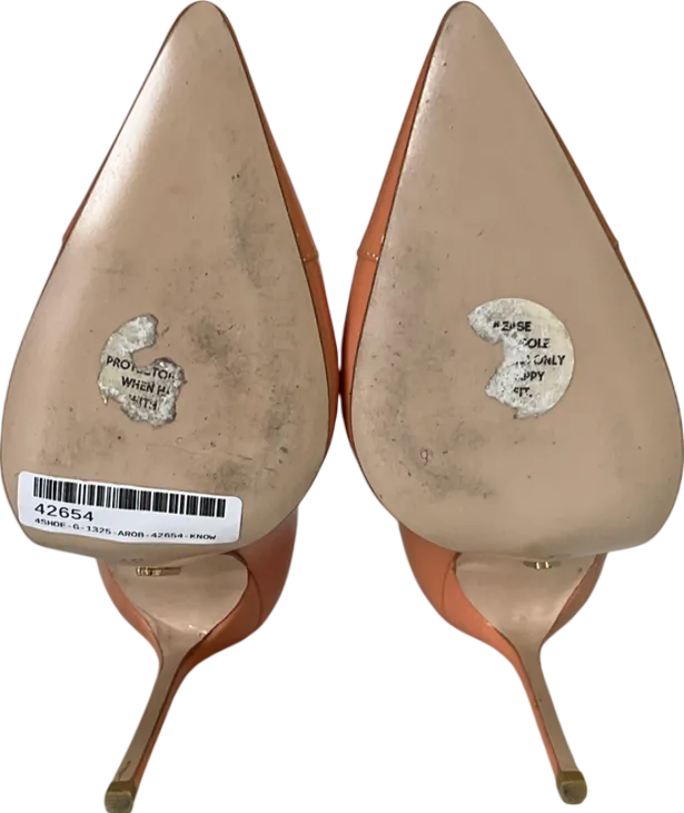 House of CB Orange Paris 5" Tan Patent Leather Pointy Toe Heels UK 4 EU 37 