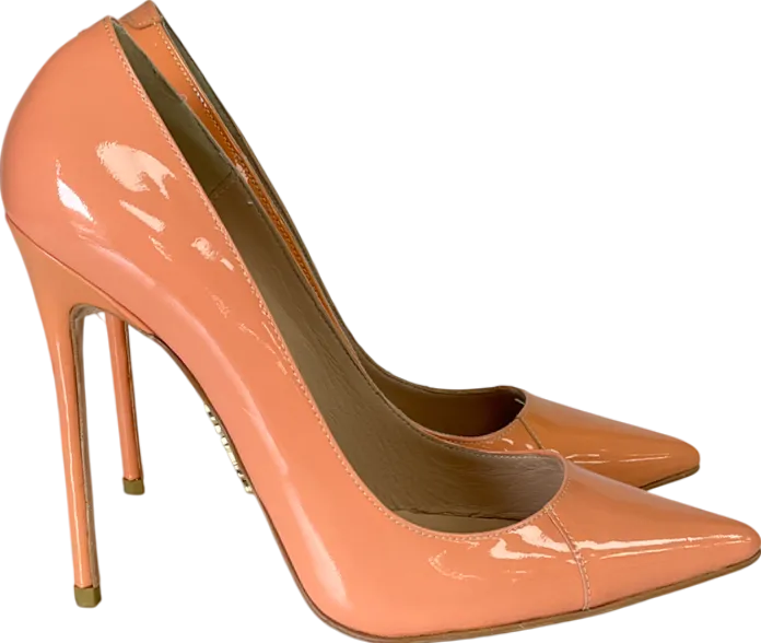 House of CB Orange Paris 5" Tan Patent Leather Pointy Toe Heels UK 4 EU 37 