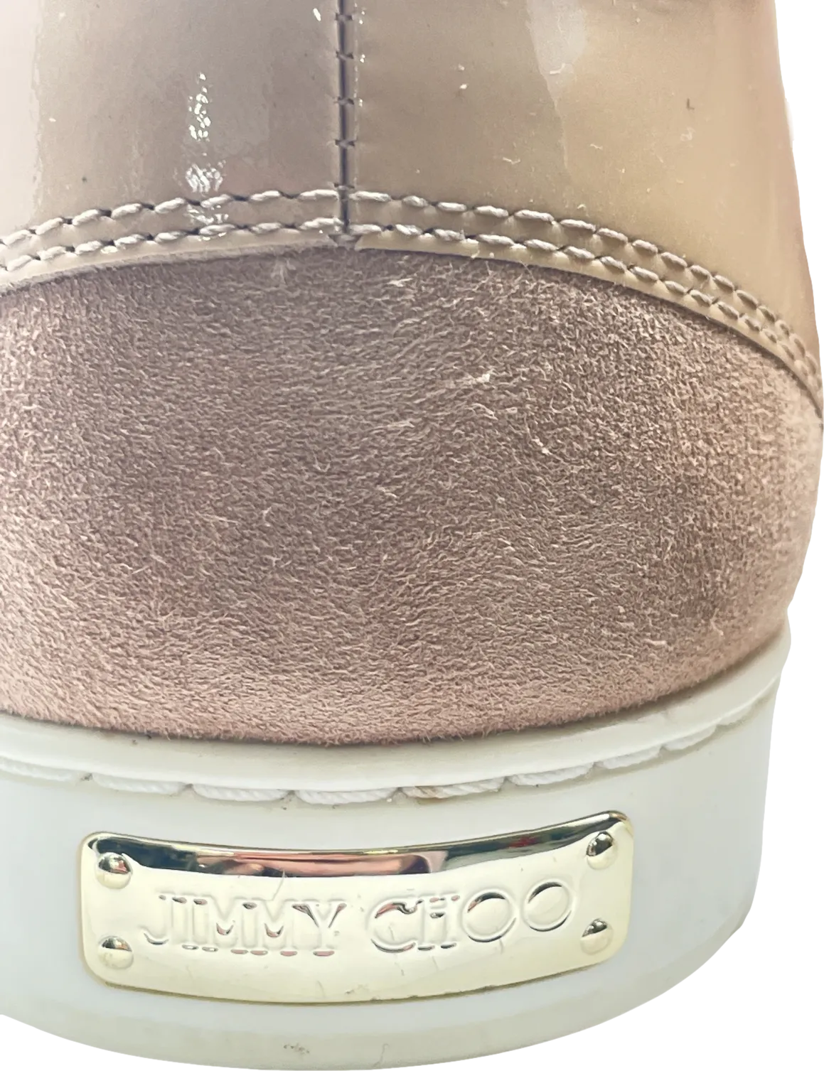 Jimmy Choo Beige Patent & Suede  Miami Sneakers UK 4 EU 37 