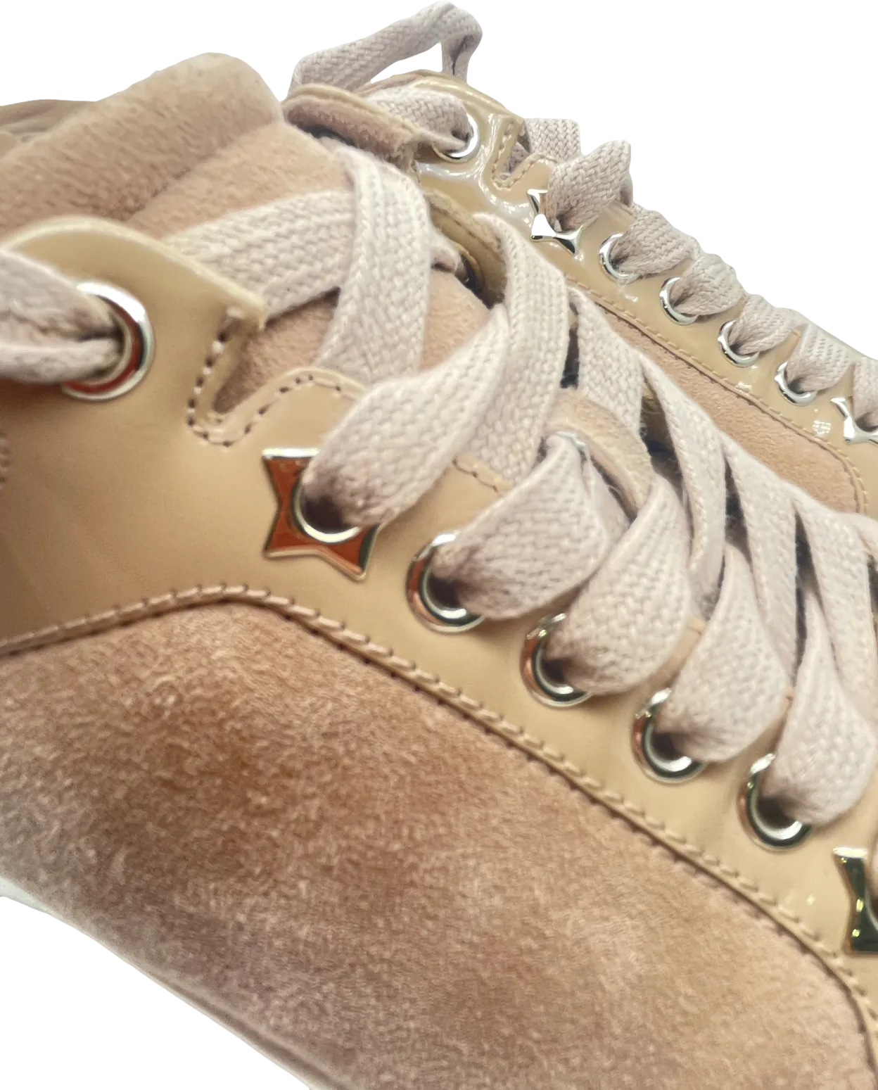 Jimmy Choo Beige Patent & Suede  Miami Sneakers UK 4 EU 37 