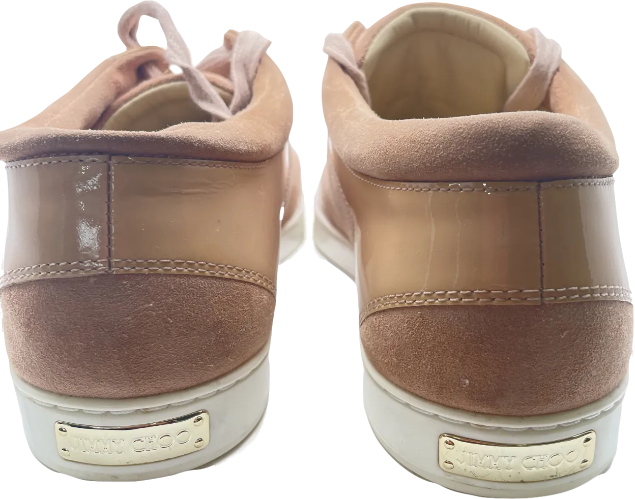 Jimmy Choo Beige Patent & Suede  Miami Sneakers UK 4 EU 37 