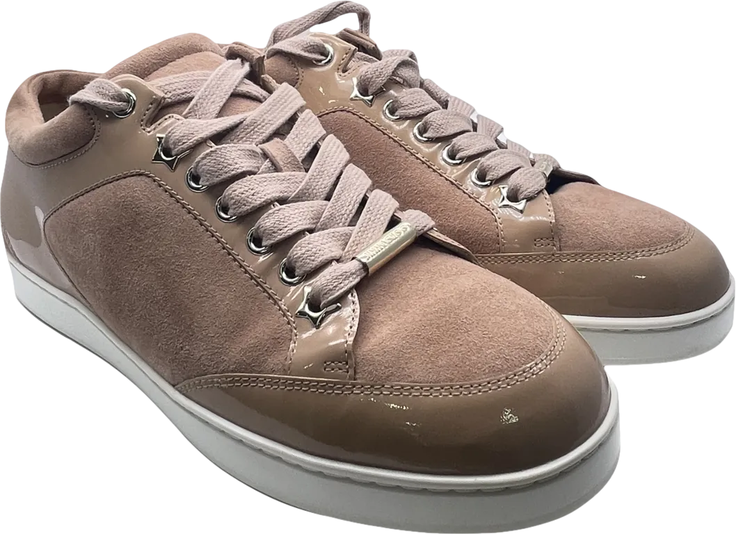 Jimmy Choo Beige Patent & Suede  Miami Sneakers UK 4 EU 37 