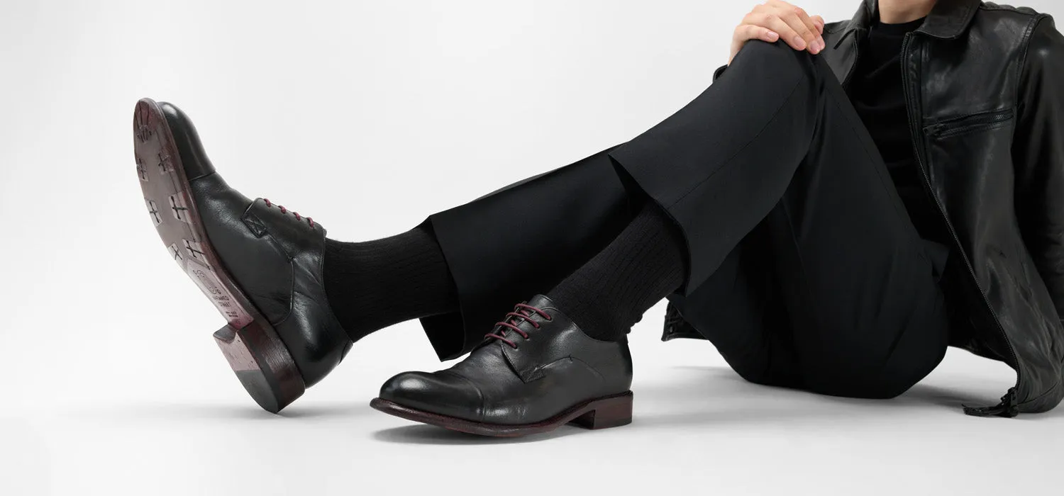 KNIGHTON jade-black derby shoes.