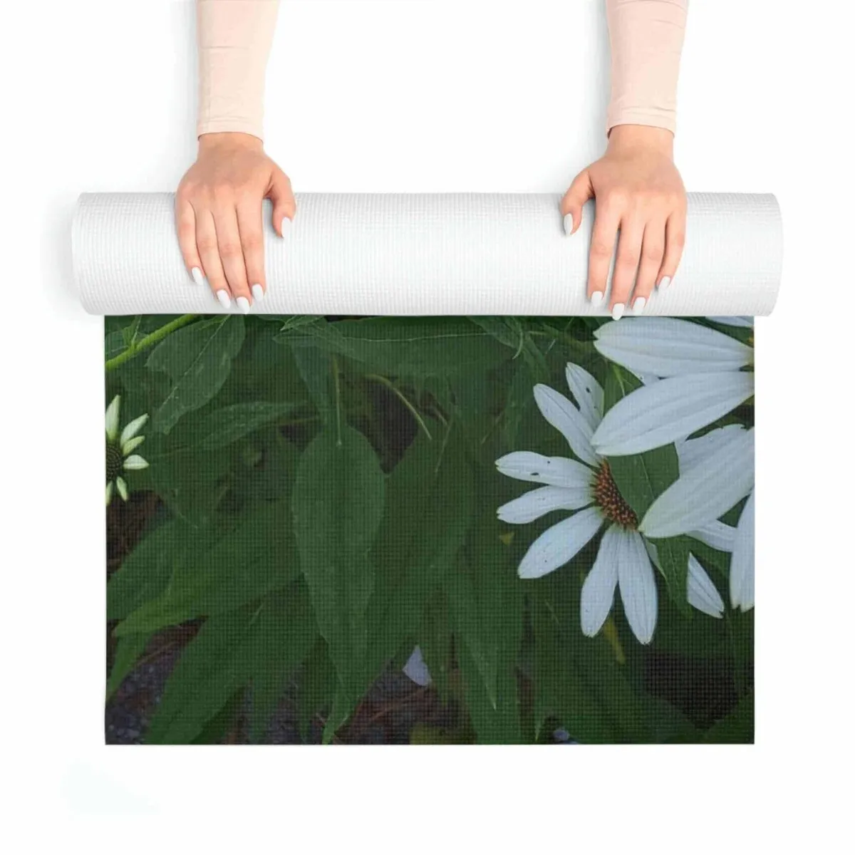 Lightweight Yoga Mat- Garden Daisies Design