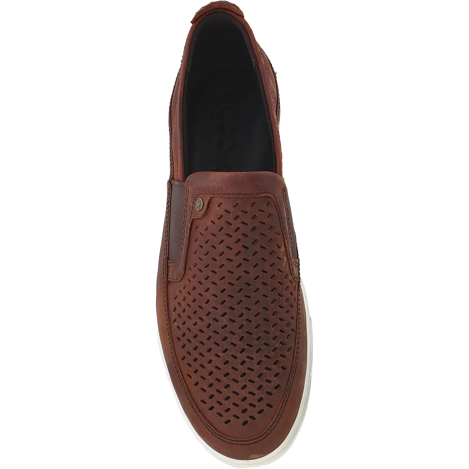 Men's Ecco Collin Perf Slip-On Cognac Leather
