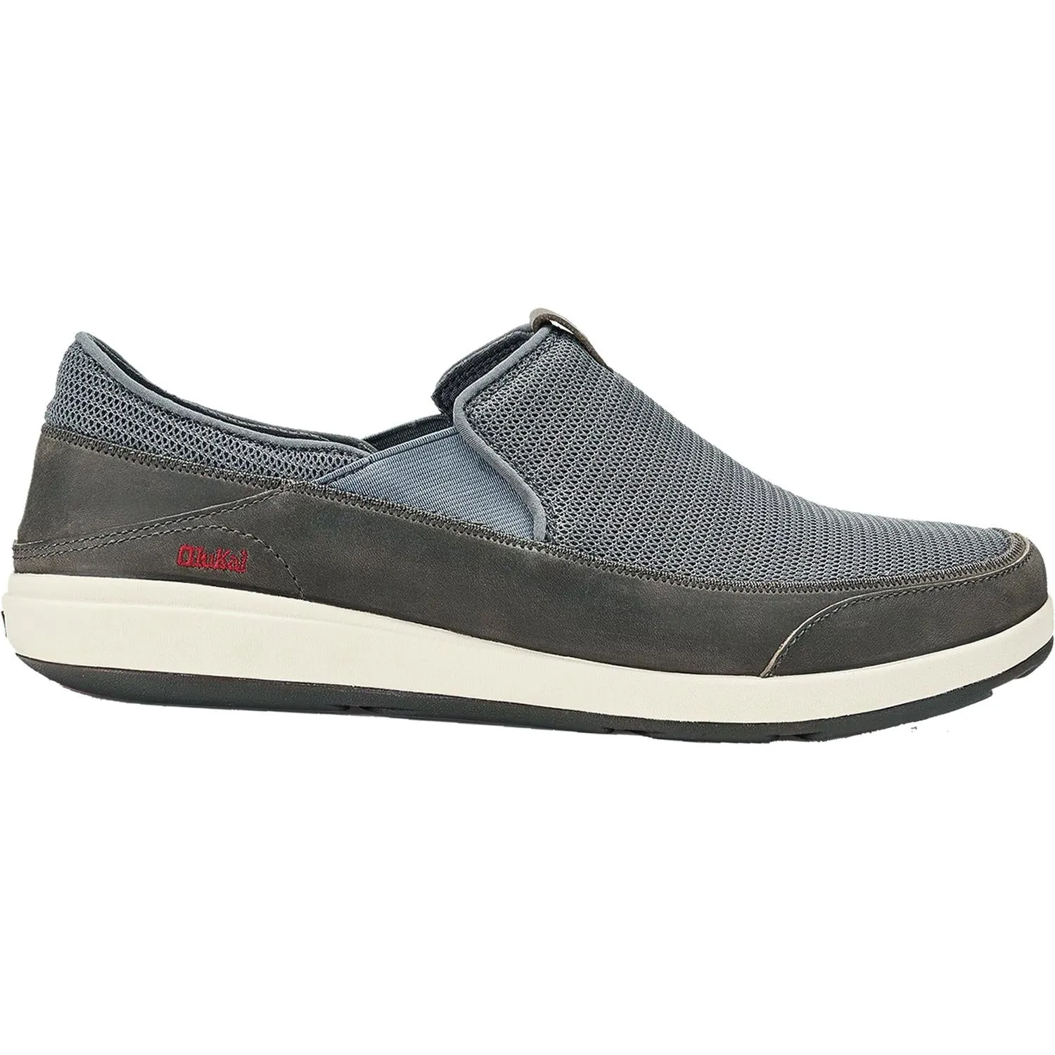Men's OluKai Makia Charcoal/Charcoal Nubuck/Mesh