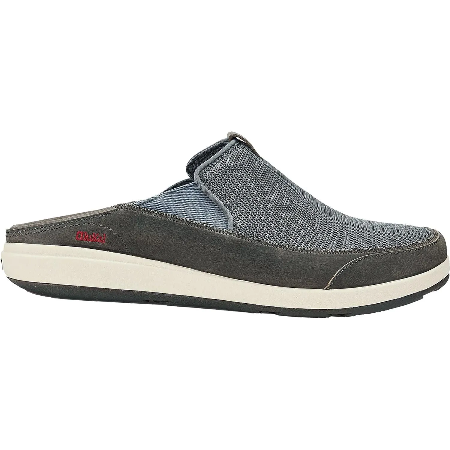 Men's OluKai Makia Charcoal/Charcoal Nubuck/Mesh