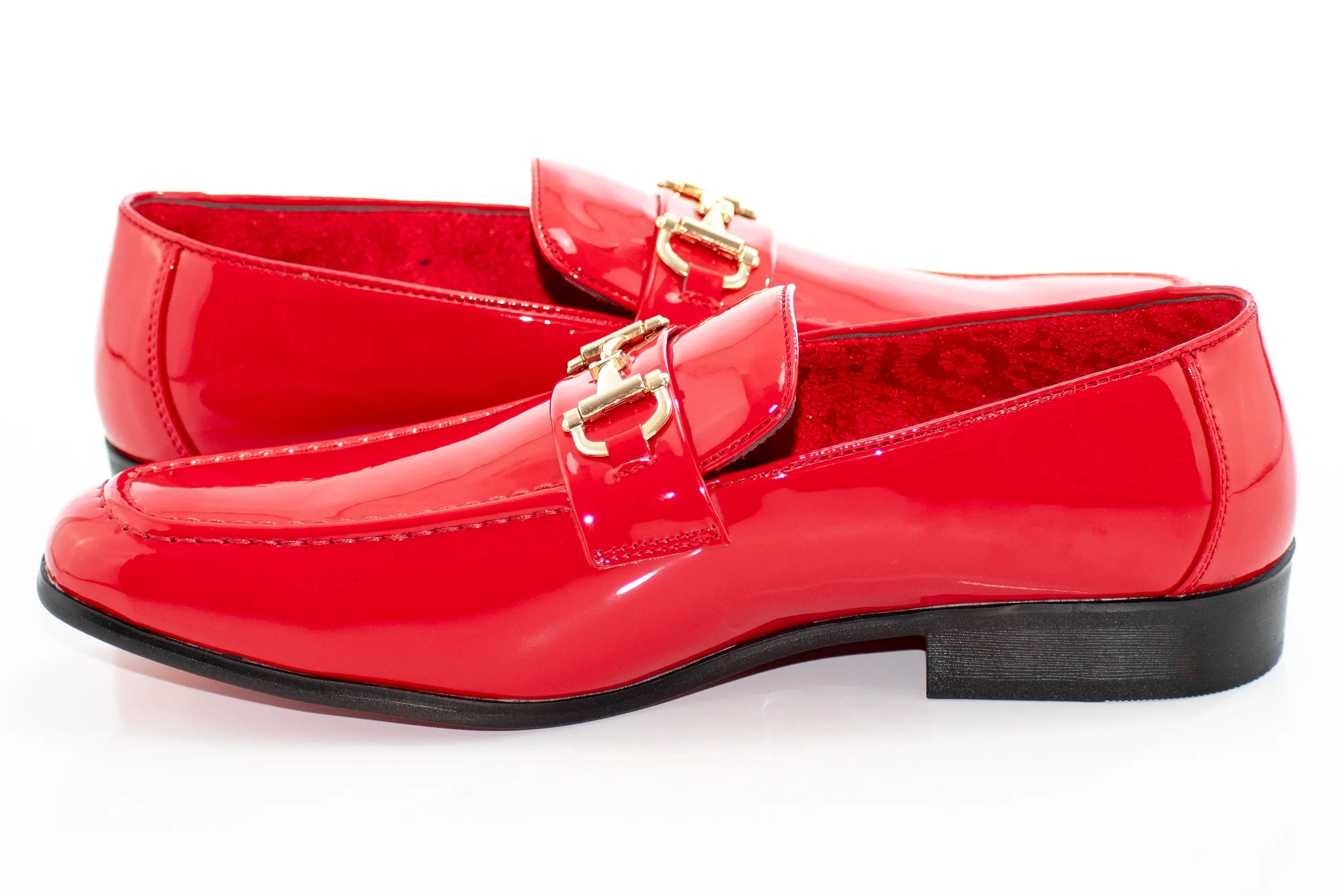Patent Leather with Gold Snaffle Loafers