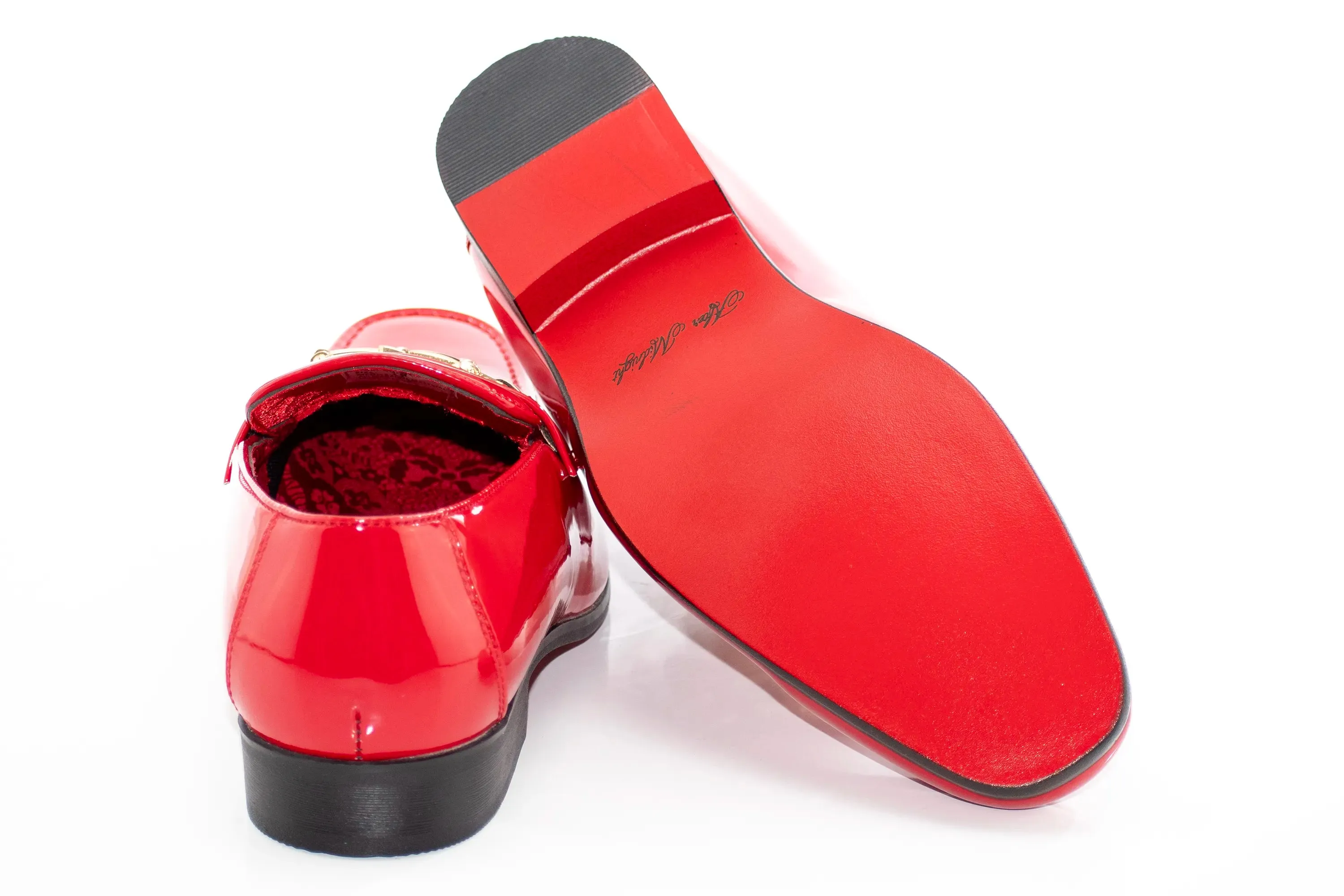 Patent Leather with Gold Snaffle Loafers