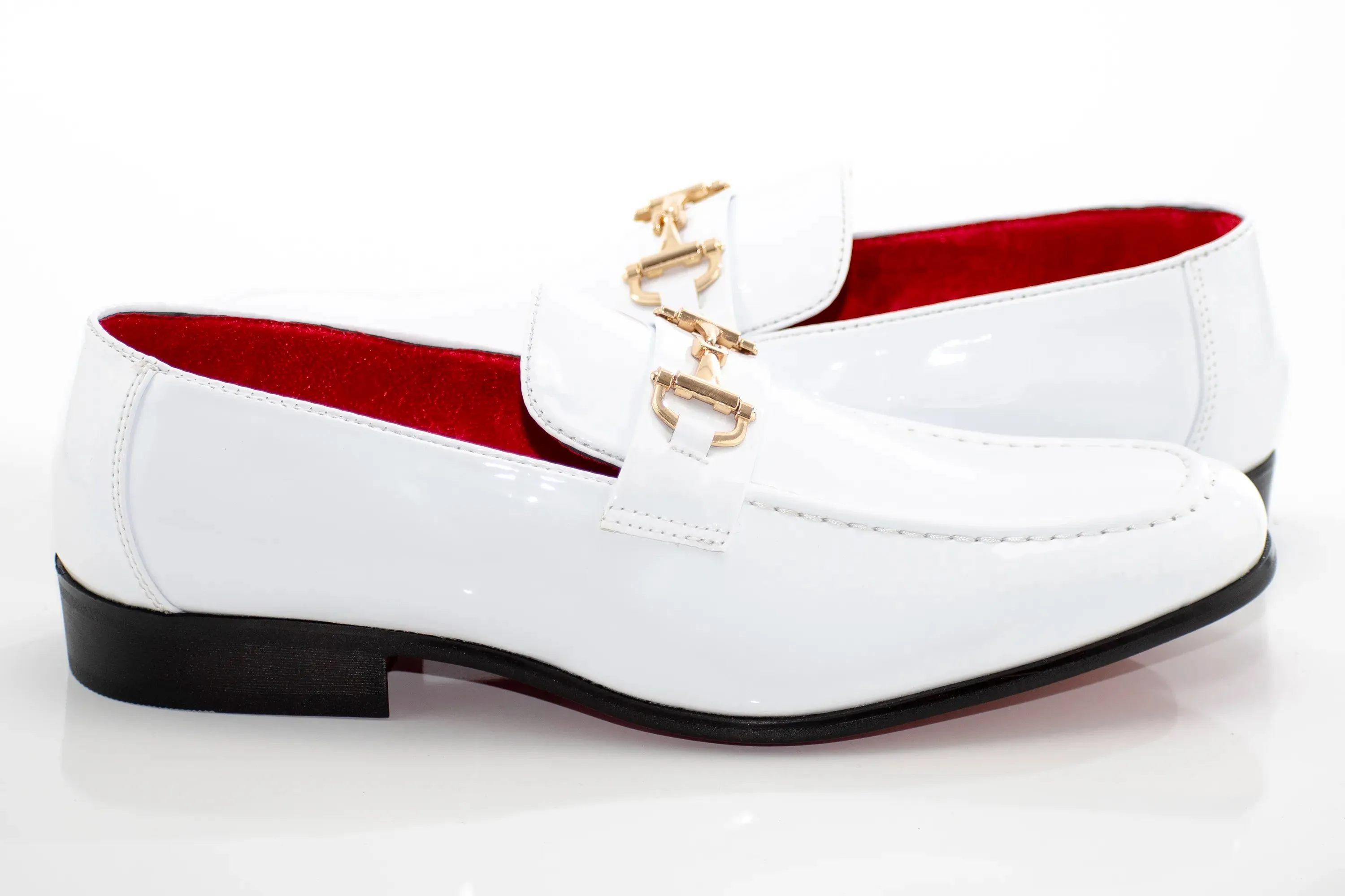 Patent Leather with Gold Snaffle Loafers