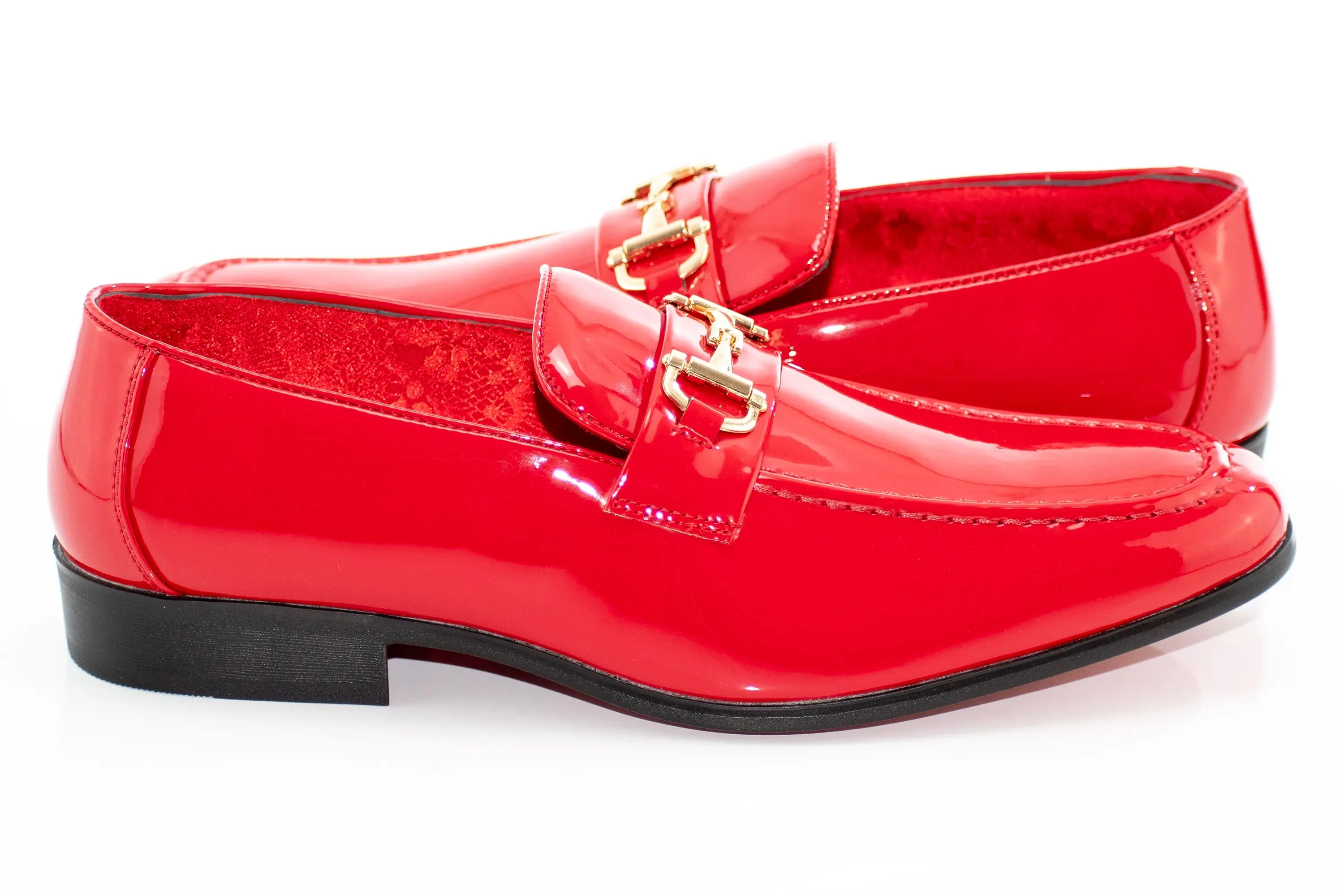 Patent Leather with Gold Snaffle Loafers