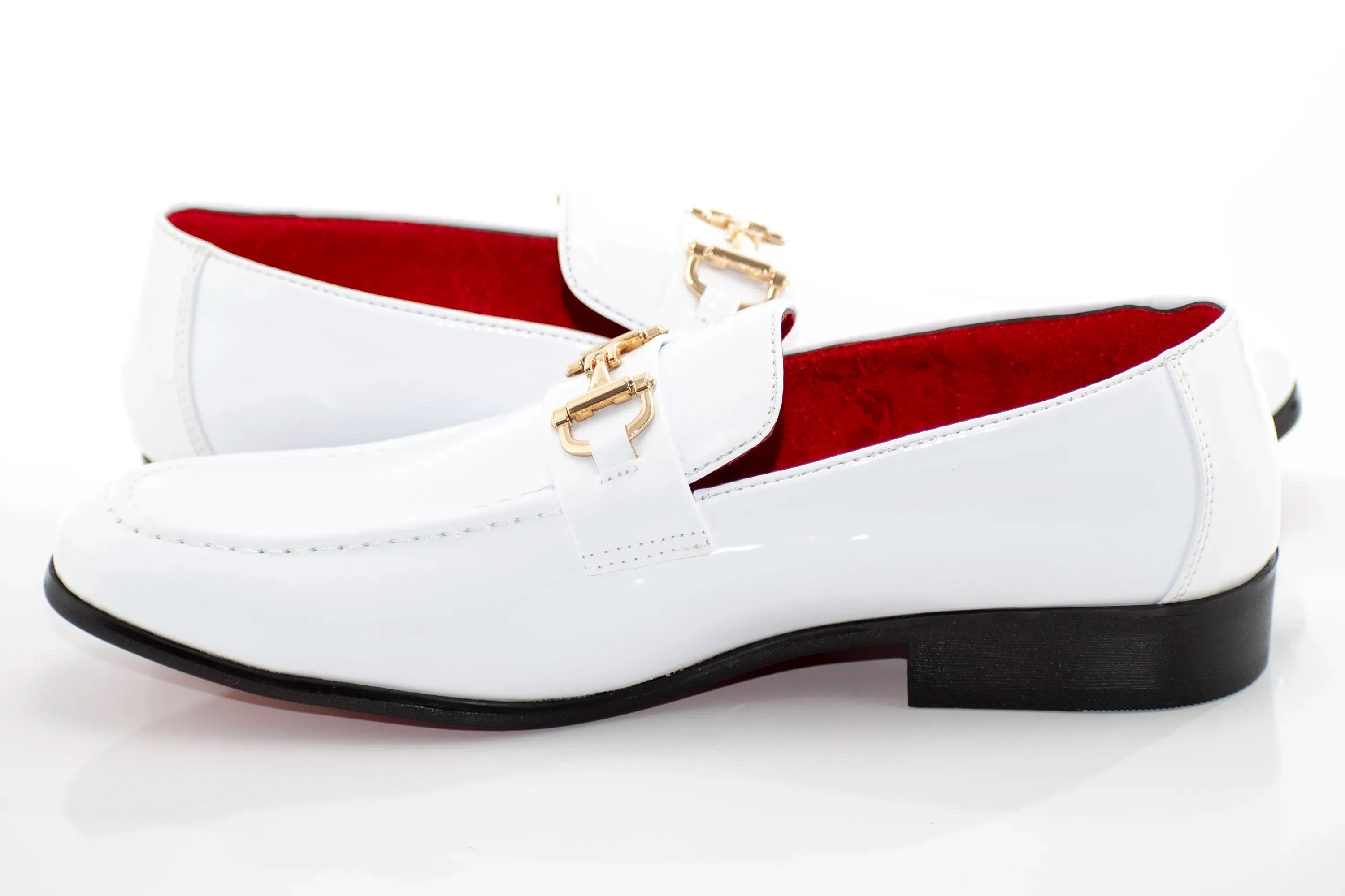 Patent Leather with Gold Snaffle Loafers