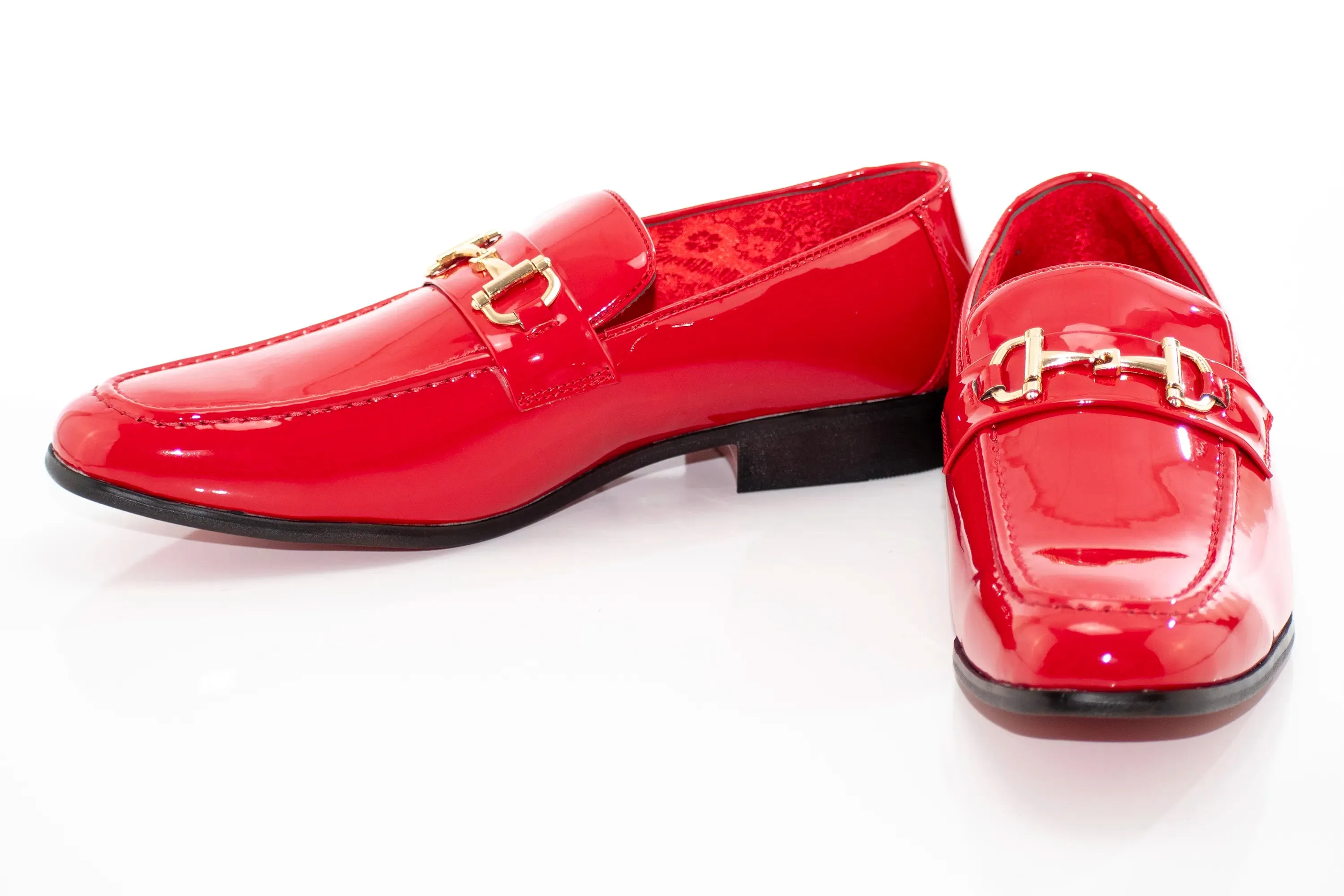 Patent Leather with Gold Snaffle Loafers
