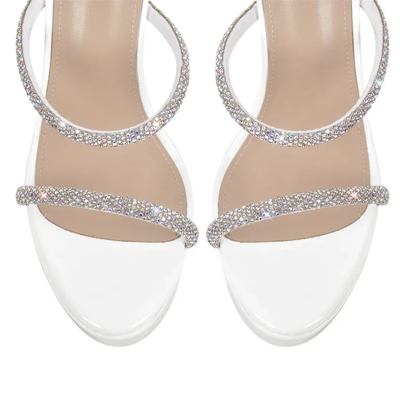 Platform Rhinestones Open Toe Thin High Heel Sandals