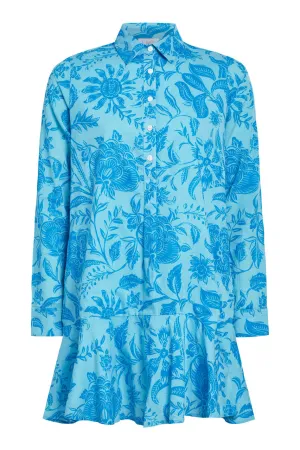 Polly Dress in Blue Blossoms