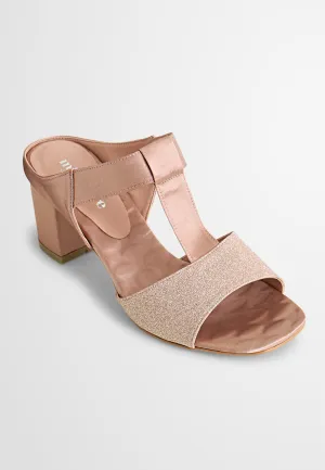Rennie Satin With Glitter Strap Heels